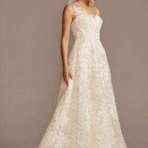Oleg Cassini Cream Lace Wedding Dress